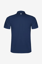 Polo technique fille bleu marine, dos avec petit logo sur le col.