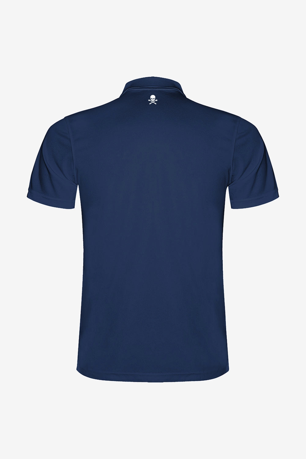 Polo technique fille bleu marine, dos avec petit logo sur le col.