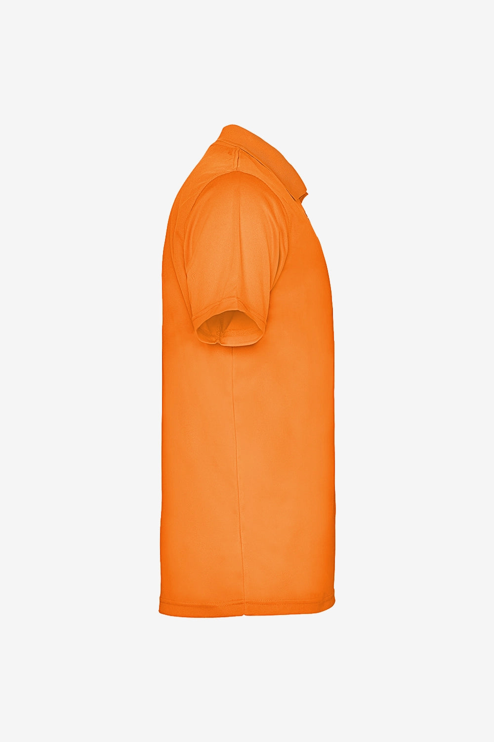 Polo orange pour fille, manches courtes, col et patte boutonnée, logo poitrine.
