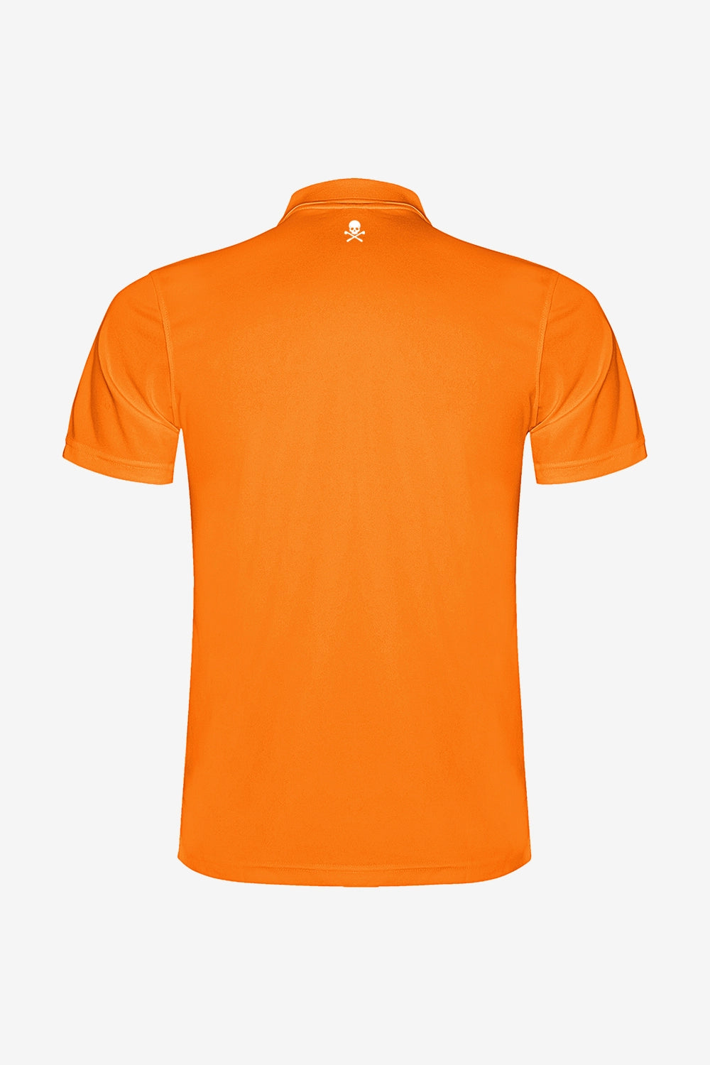 Polo technique orange garçon, dos avec col et manches courtes