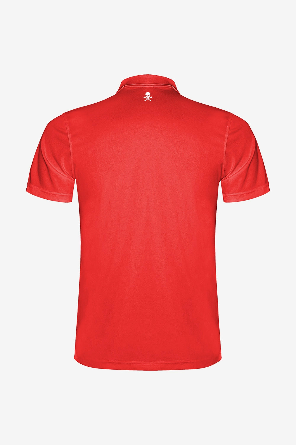 Polo technique rouge pour garçon, vue dos, logo au col, manches courtes