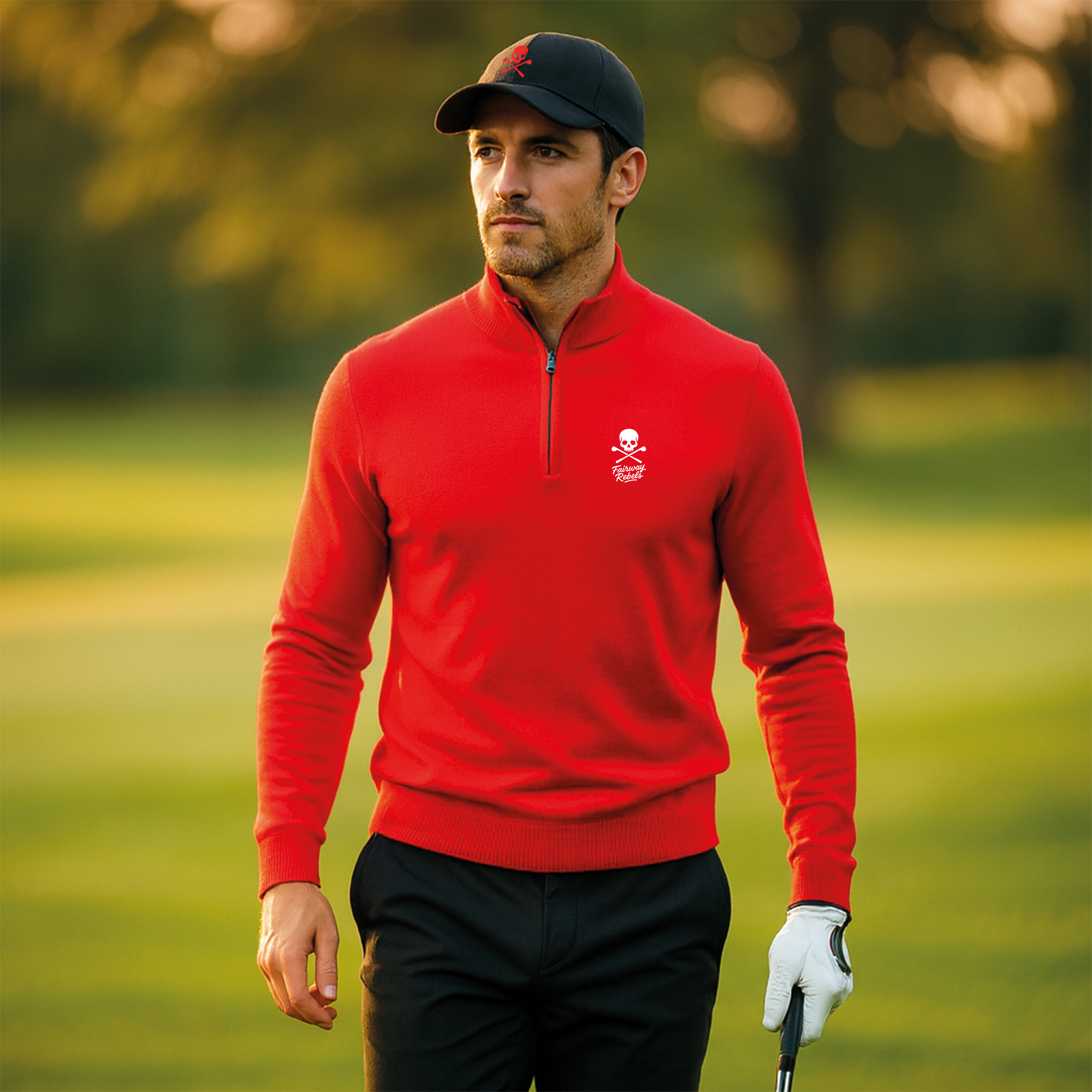 Pull 1/4 Zip Homme Rouge - Fairway-Rebels - Fairway Rebels golf
