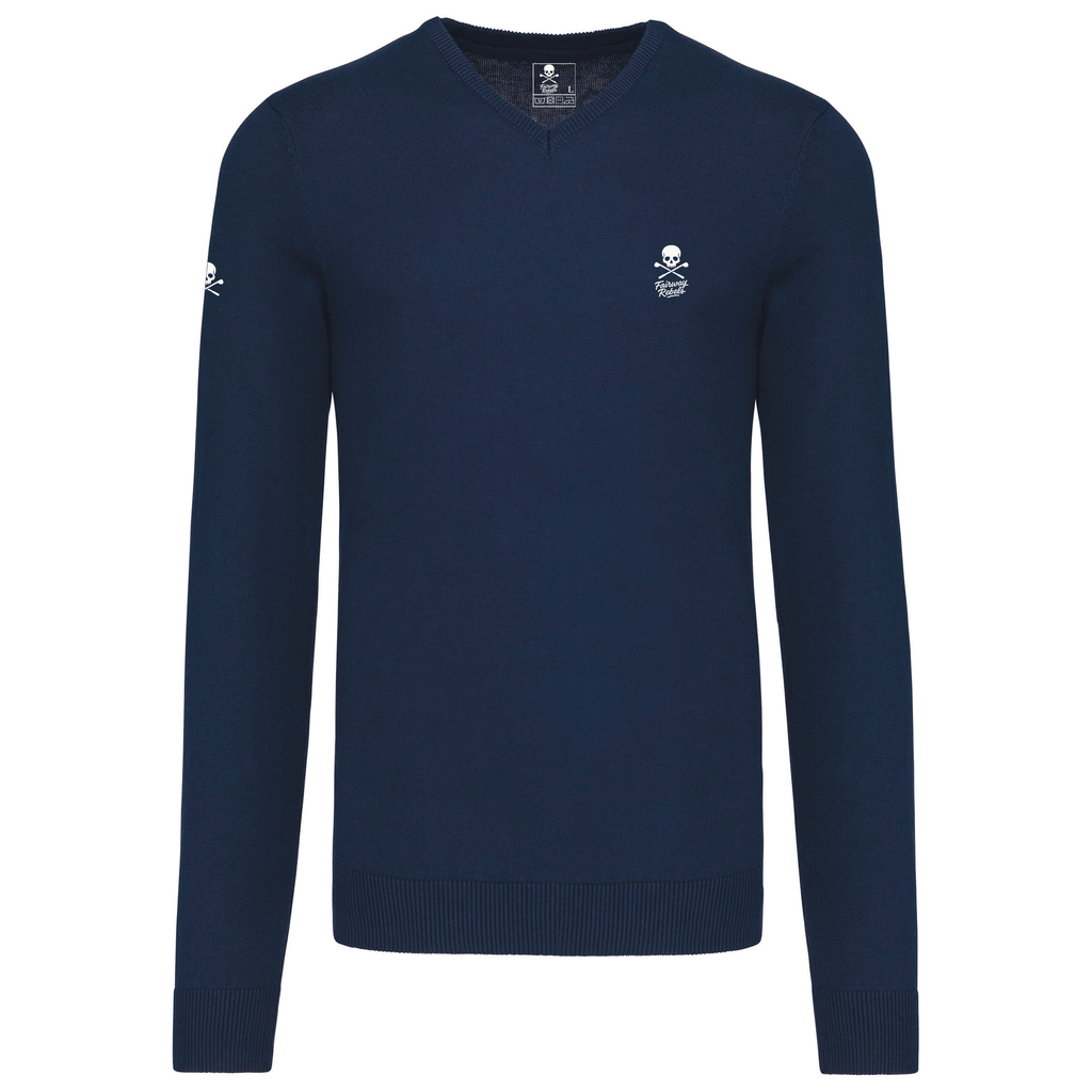 Pull Col V Homme Bleu Marine Fairway-Rebels Golf