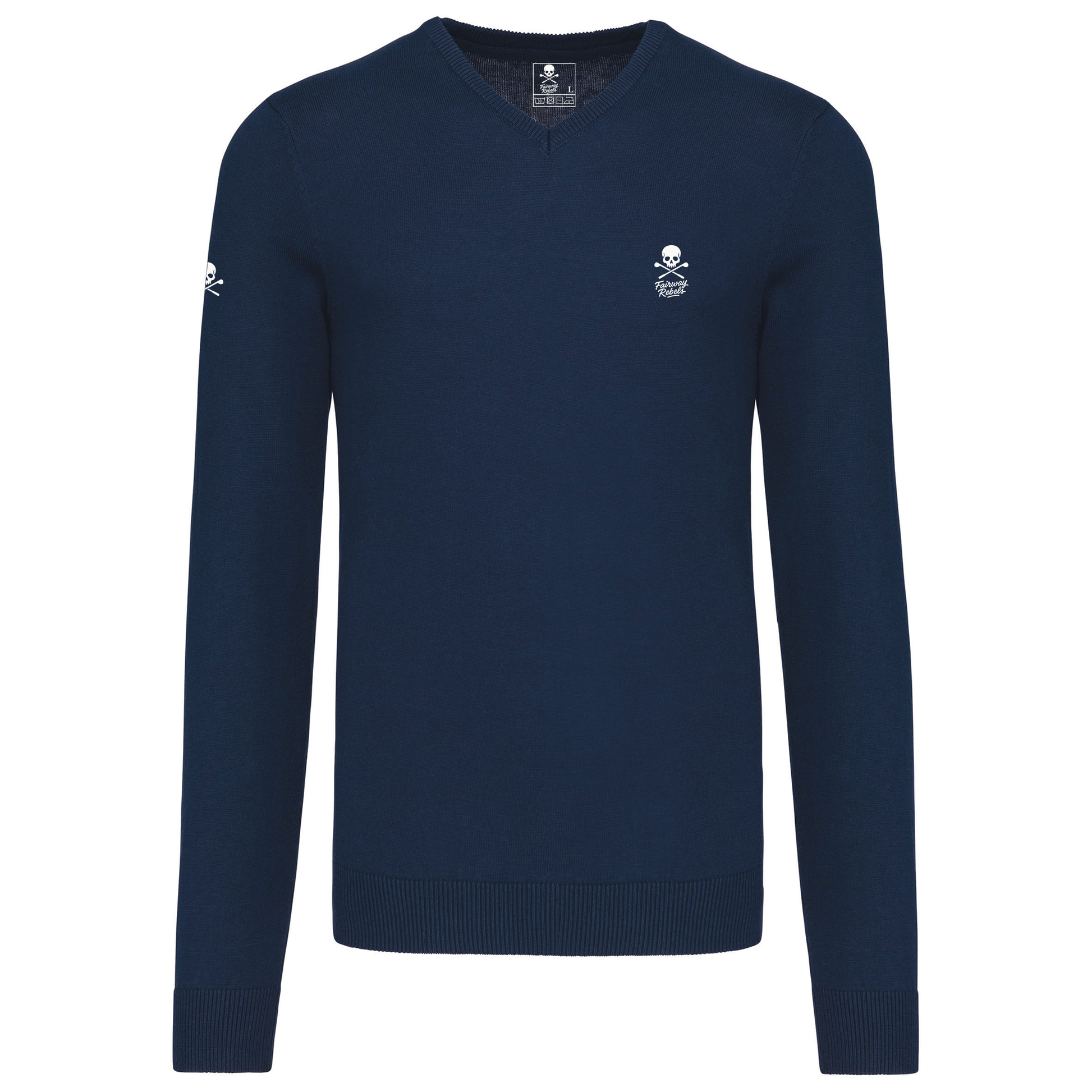 Pull Col V Homme Bleu Marine Fairway-Rebels Golf