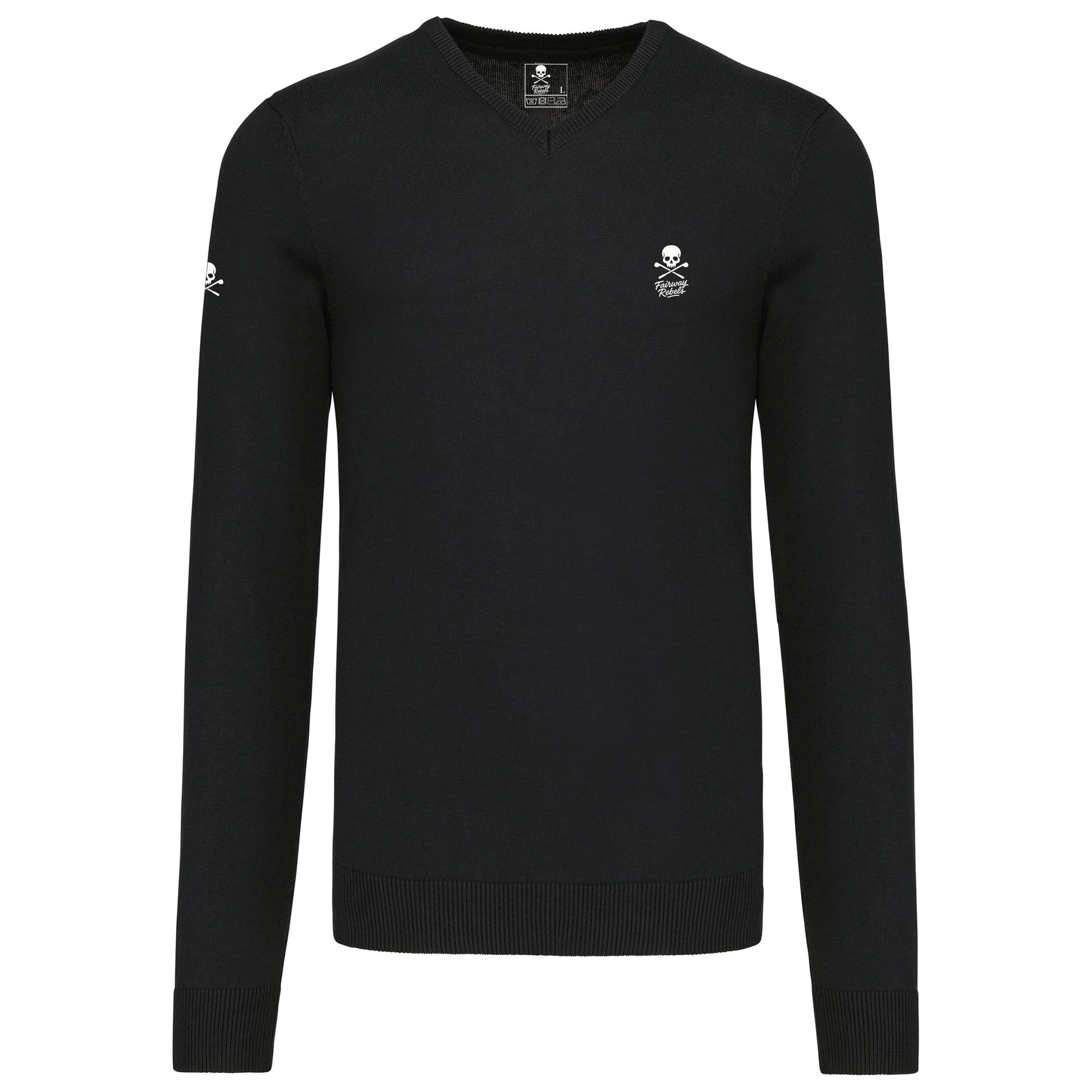Pull Col V Homme Noir Fairway-Rebels Golf