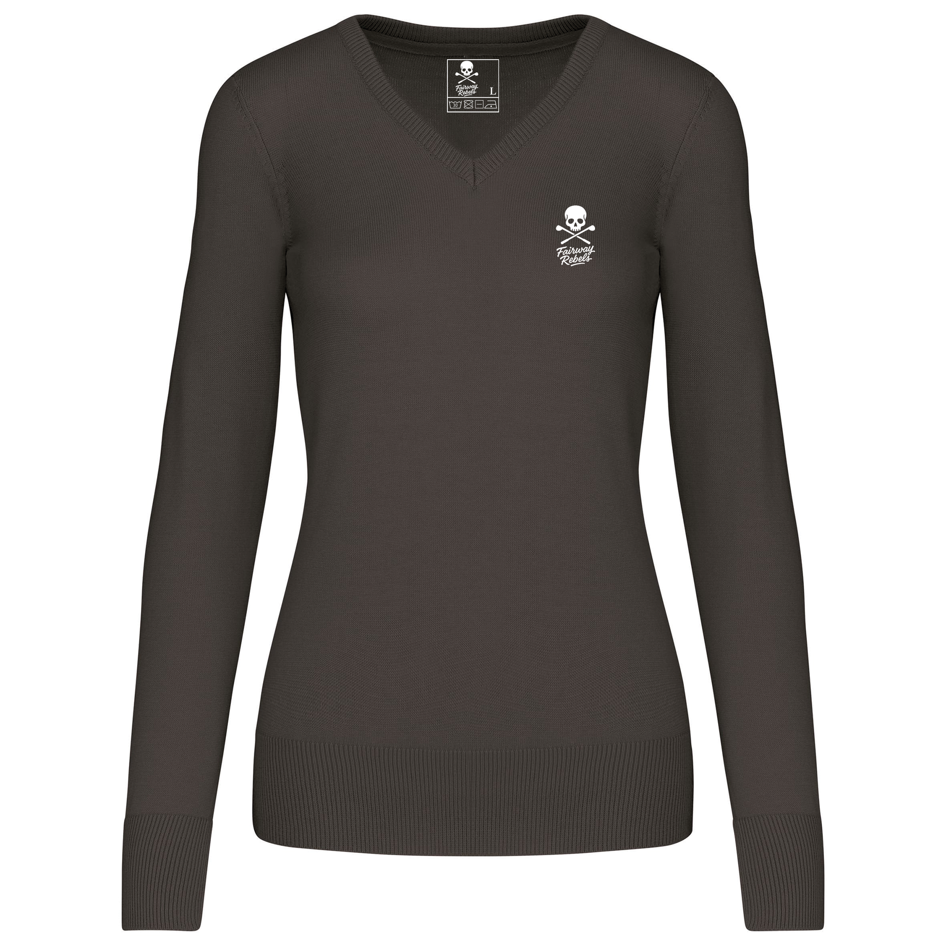 Pull Femme Col V Gris Foncé - Fairway Rebels - Fairway Rebels golf