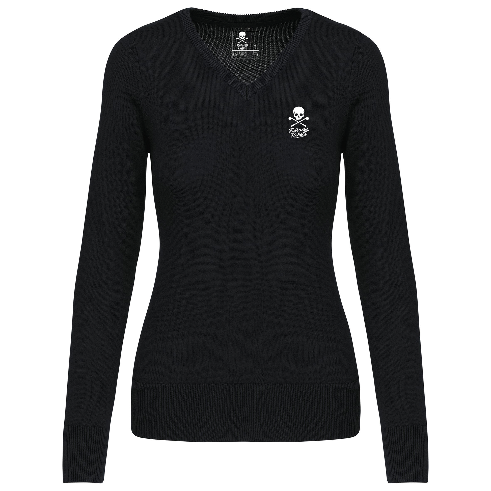 Pull Femme Col V Noir - Fairway Rebels - Fairway Rebels golf