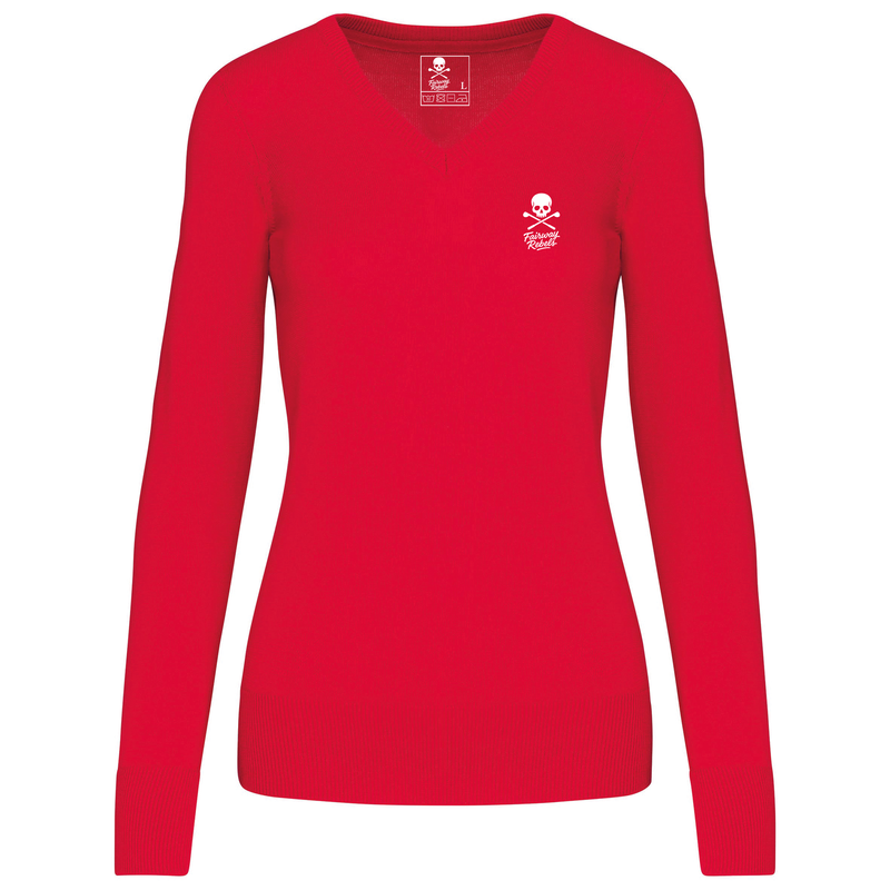Pull Femme Col V Rouge - Fairway Rebels - Fairway Rebels golf