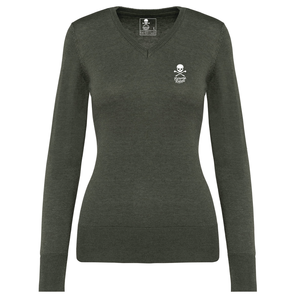 Pull Femme Col V Vert - Fairway Rebels - Fairway Rebels golf