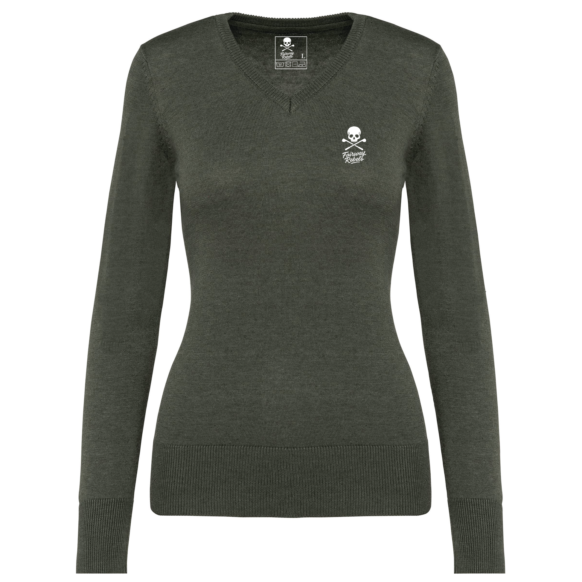 Pull Femme Col V Vert - Fairway Rebels - Fairway Rebels golf