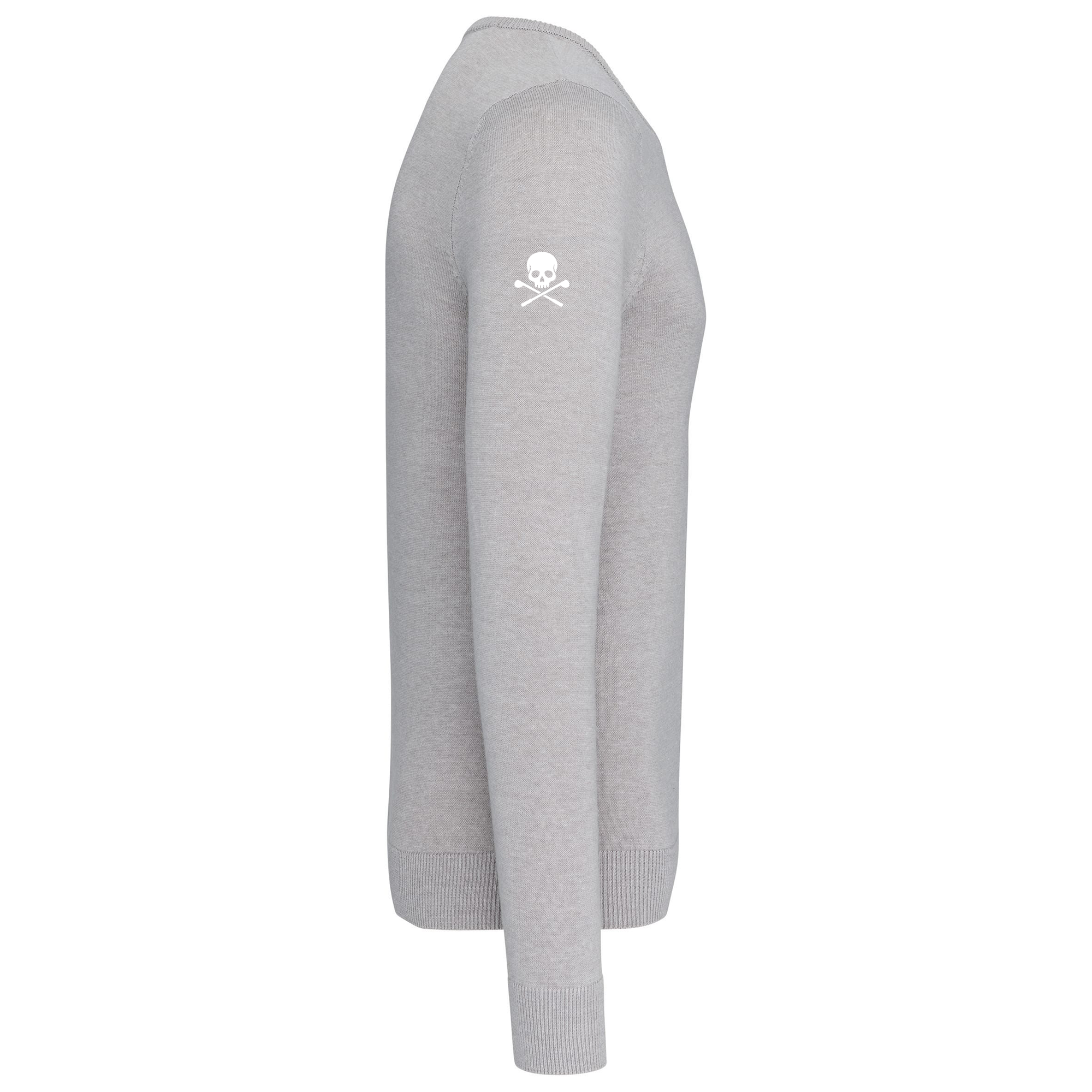 Pull Col Rond Homme Skull Gris - Fairway Rebels golf