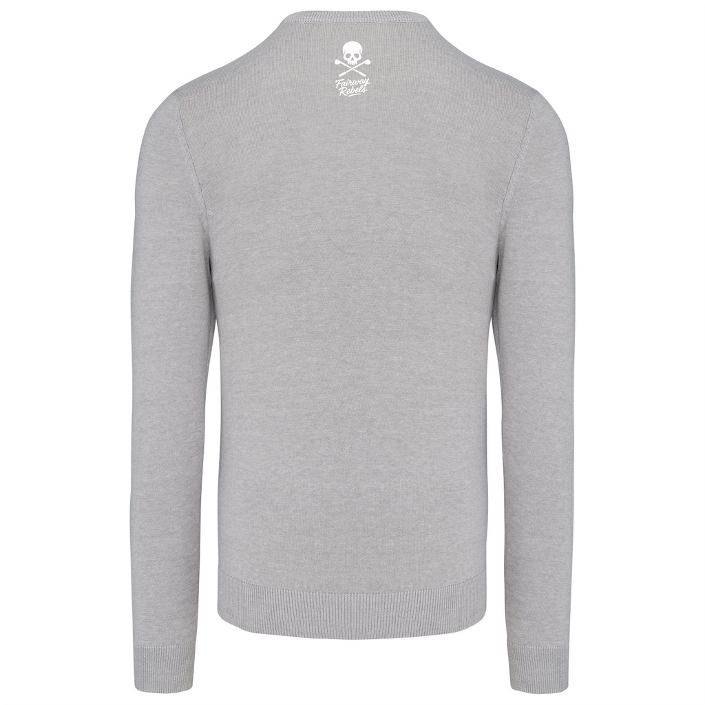 Pull Col Rond Homme Skull Gris - Fairway Rebels golf
