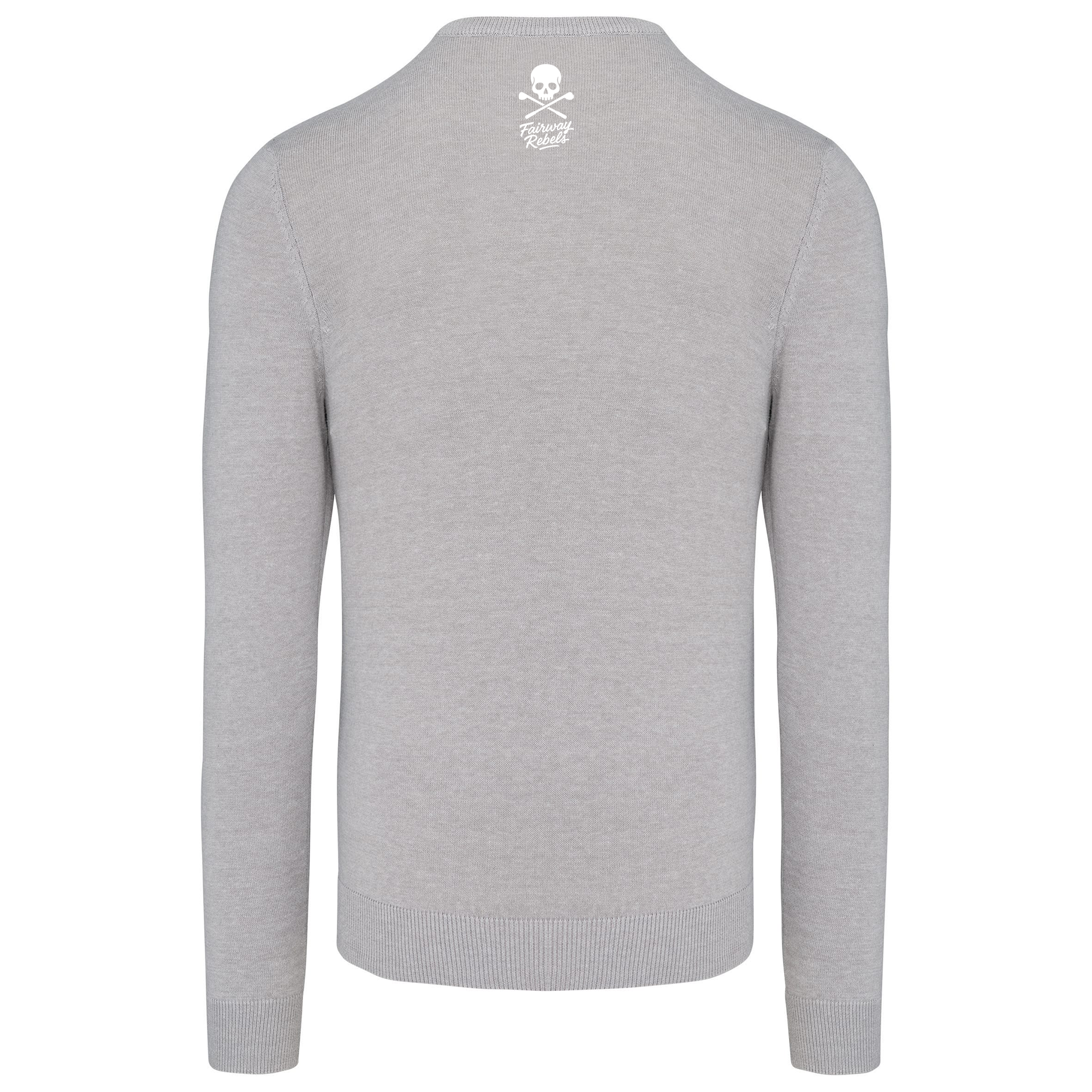 Pull Col Rond Homme Skull Gris - Fairway Rebels golf