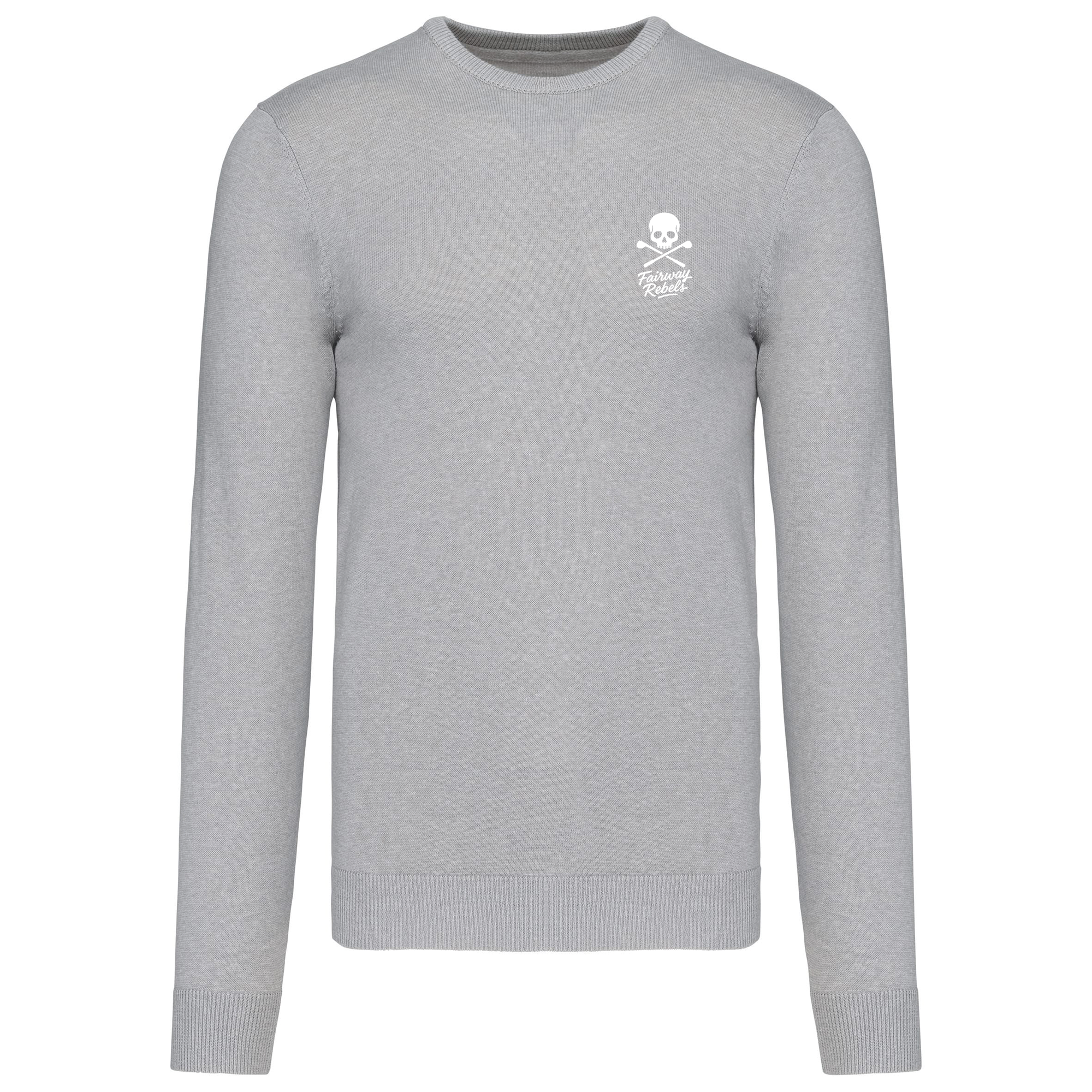 Pull Col Rond Homme Skull Gris - Fairway Rebels golf