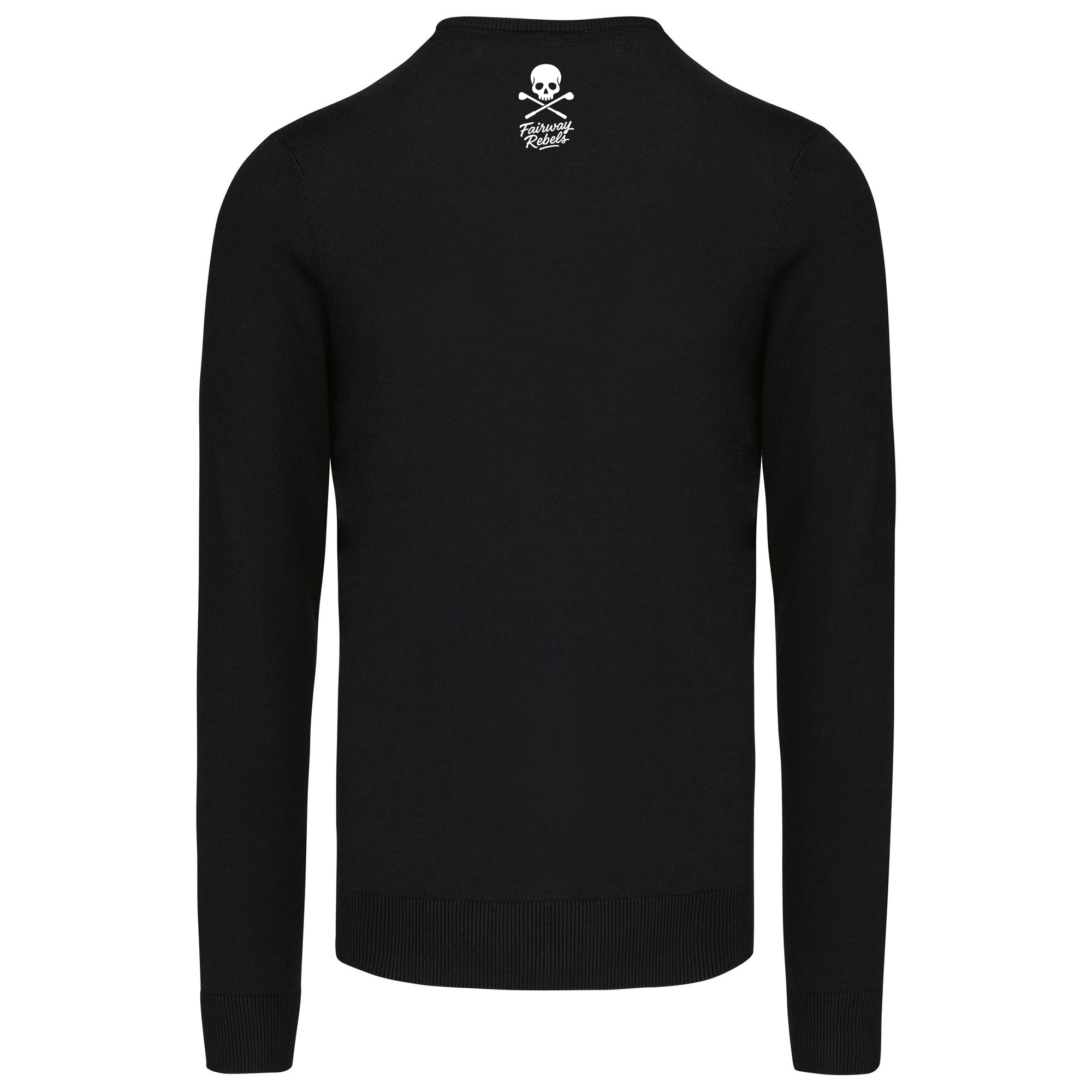 Pull Col Rond Homme Skull Noir - Fairway Rebels golf