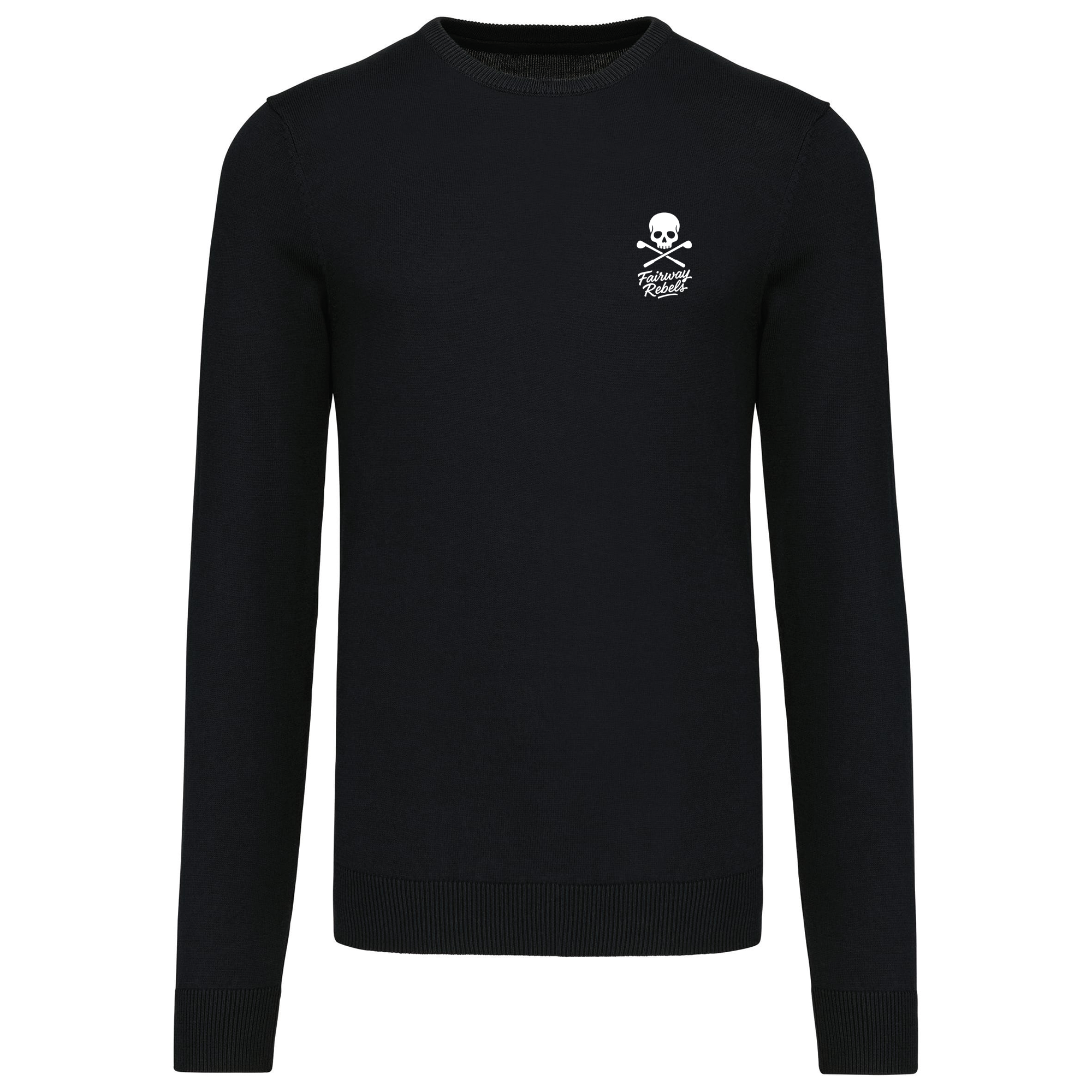Pull Col Rond Homme Skull Noir - Fairway Rebels golf