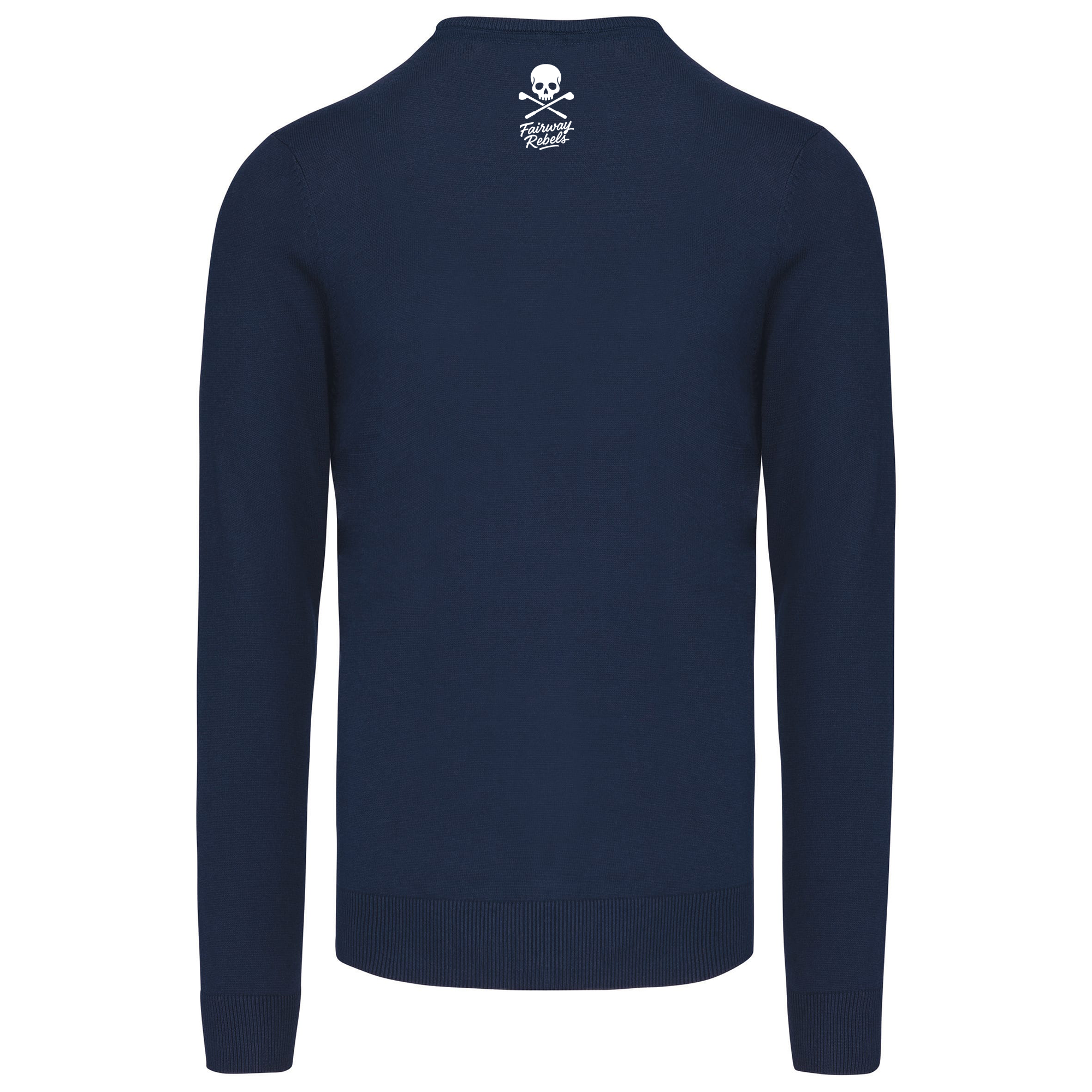 Pull Col Rond Homme Skull Bleu Marine - Fairway Rebels golf