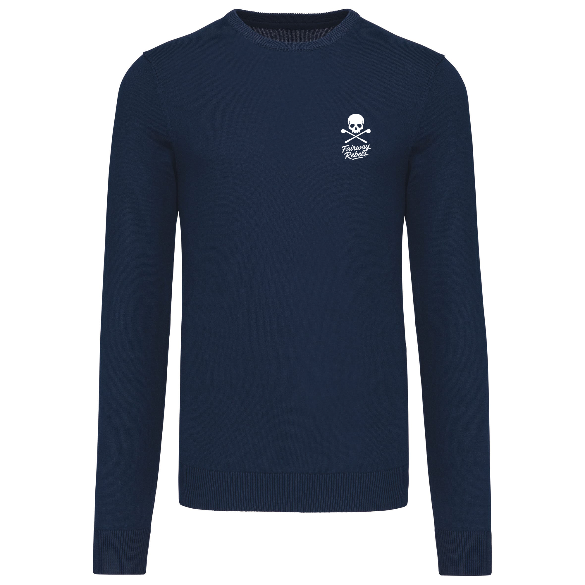 Pull Col Rond Homme Skull Bleu Marine - Fairway Rebels golf
