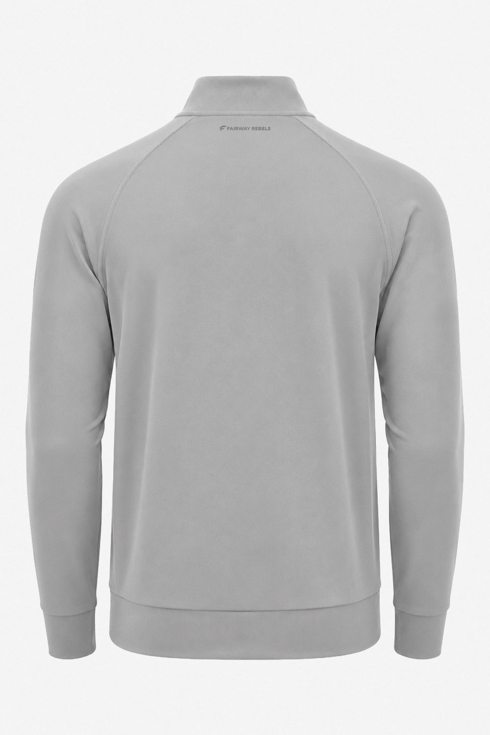 Pull golf technique gris clair à col montant, vue dos