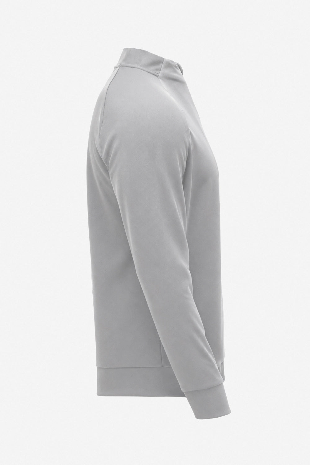 Pull golf technique gris clair manches longues, vue trois-quarts