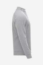 Pull golf technique gris clair manches longues, vue trois-quarts