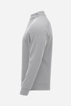 Pull golf technique gris clair manches longues, vue profil