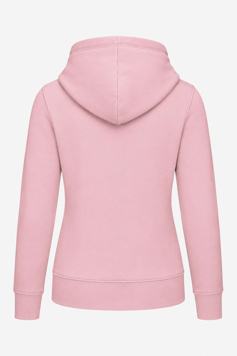 Sweat à capuche rose pâle pour femme, dos uni avec capuche et coutures visibles