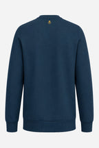 Sweat de golf femme bleu marine, vue de dos, petit logo poitrine.