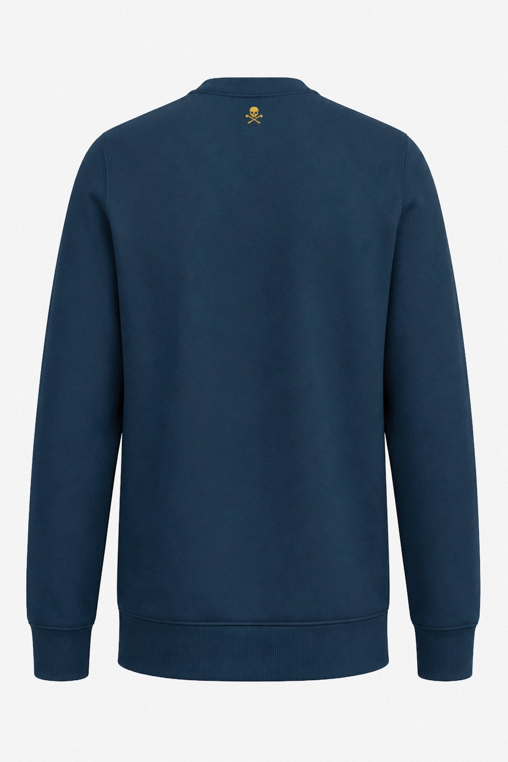 Sweat de golf femme bleu marine, vue de dos, petit logo poitrine.