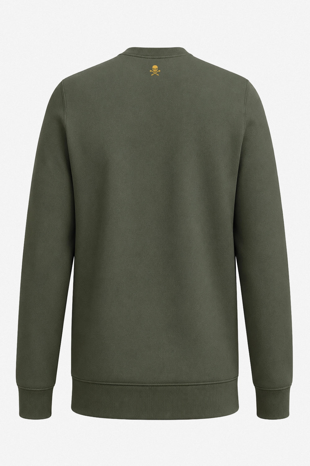 Sweat de golf pour femme kaki, dos uni avec petit logo brodé au col.