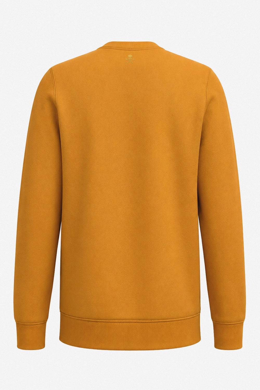 Sweat de golf pour femme orange, dos uni avec petit logo au haut du col.