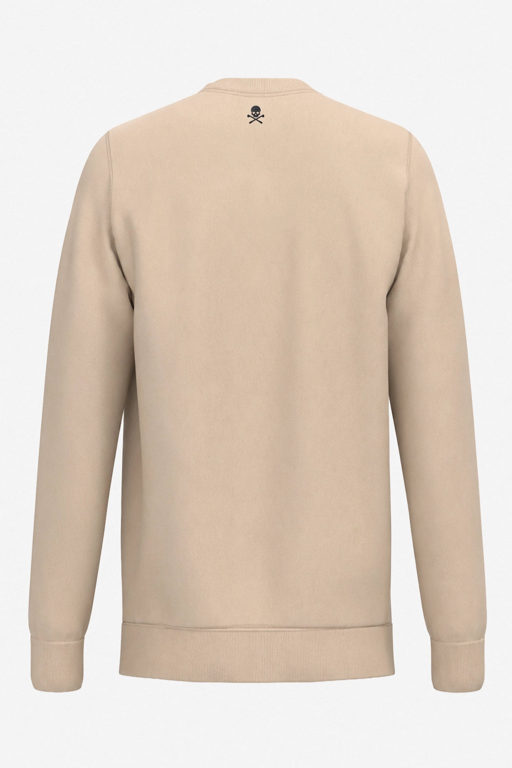 Sweat de golf pour homme ivoire, vue dos pleine, petit emblème au col
