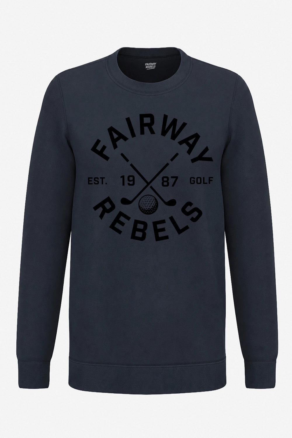 Sweat-shirt de golf homme bleu marine, logo graphique avant, manches longues
