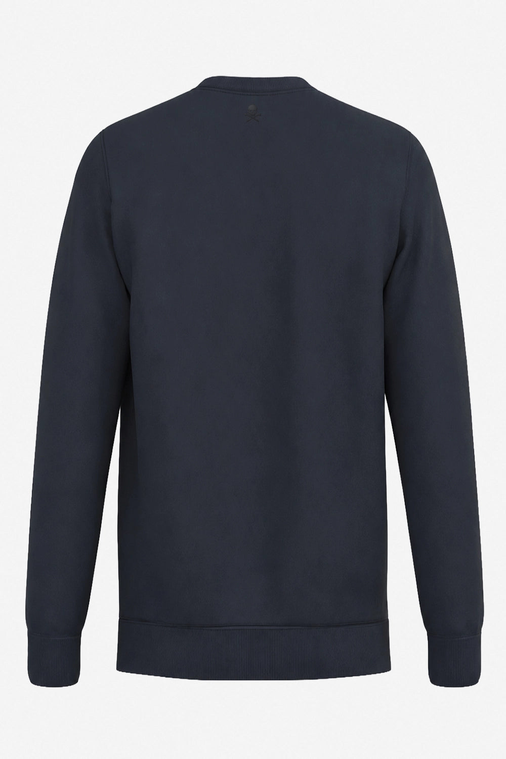 Sweat-shirt de golf homme bleu marine, vue dos, col rond et bas côtelé