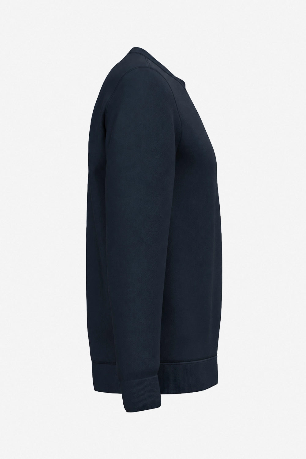 Sweat-shirt de golf homme bleu marine, vue de côté, manches longues et poignets