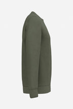 Sweat-shirt de golf homme vert, vue de profil, manches longues et bas côtelé
