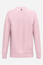 Sweat de golf homme rose clair, dos avec petit motif, col rond côtelé