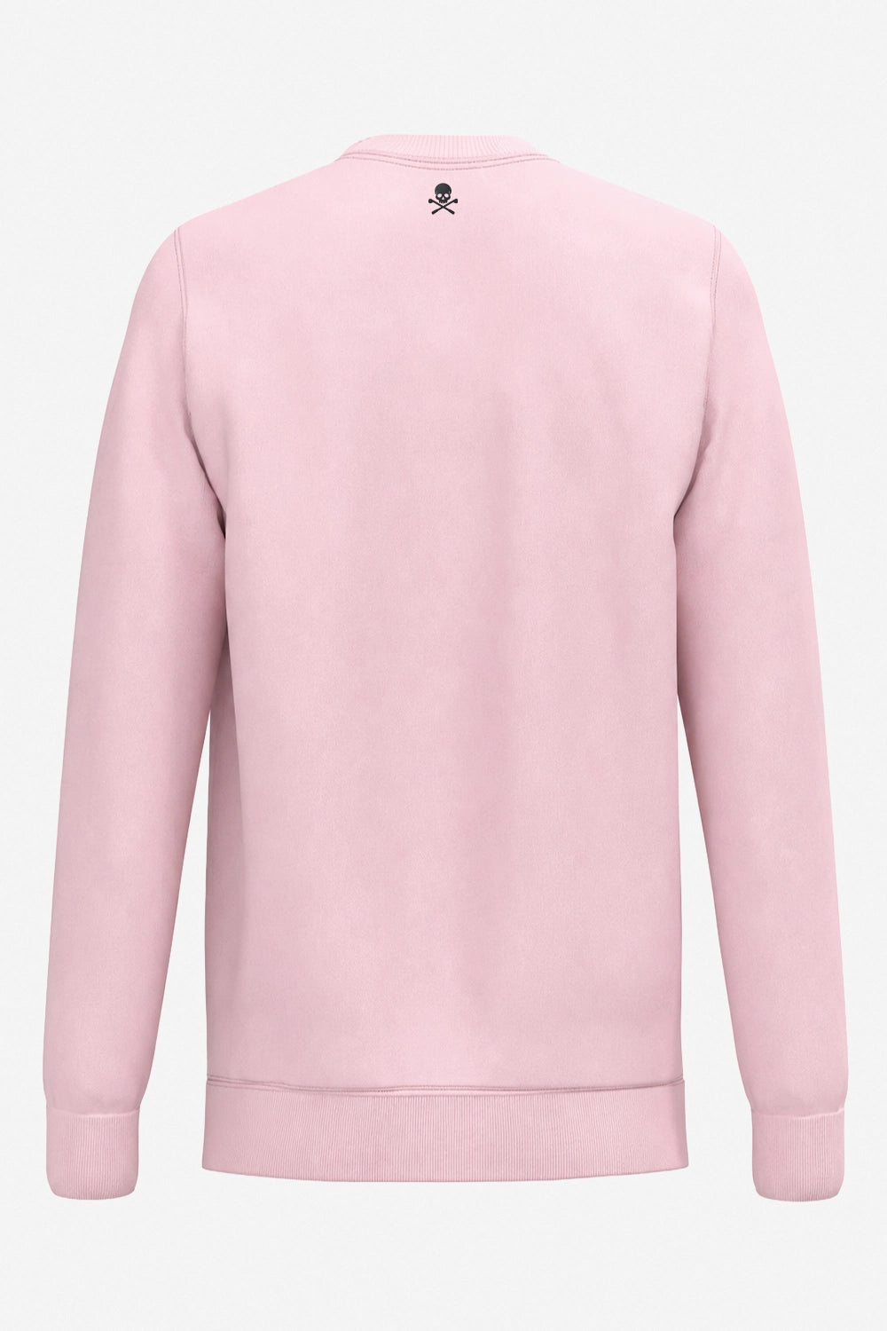 Sweat de golf homme rose clair, dos avec petit motif, col rond côtelé