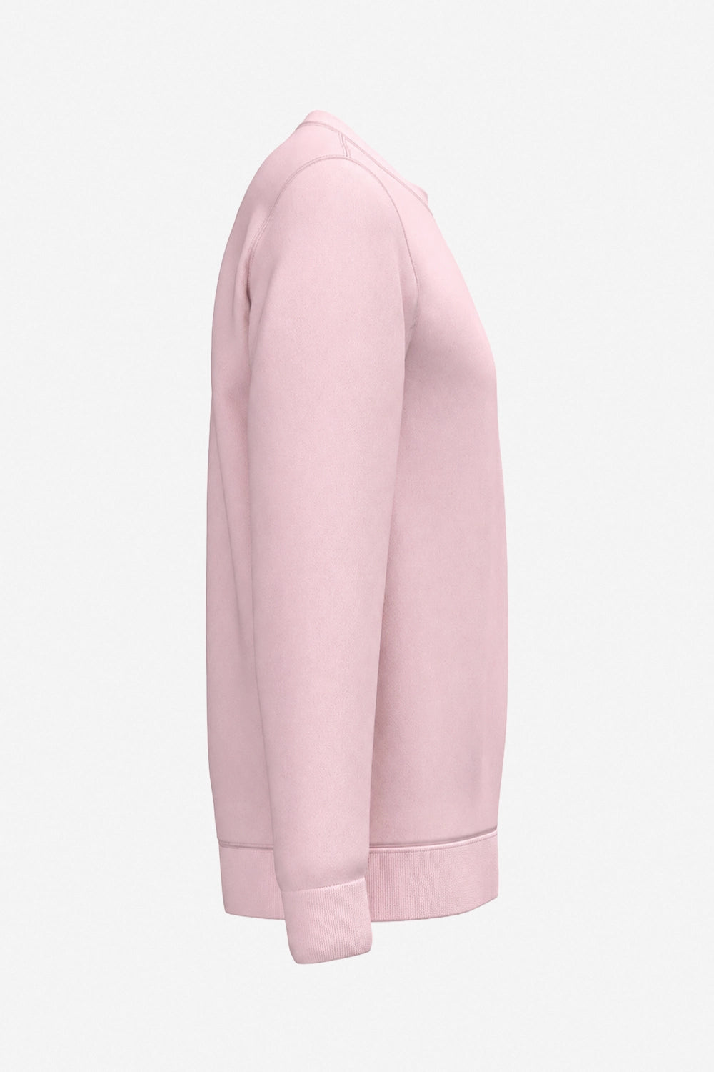 Sweat de golf homme rose clair, vue de profil latéral, manches longues