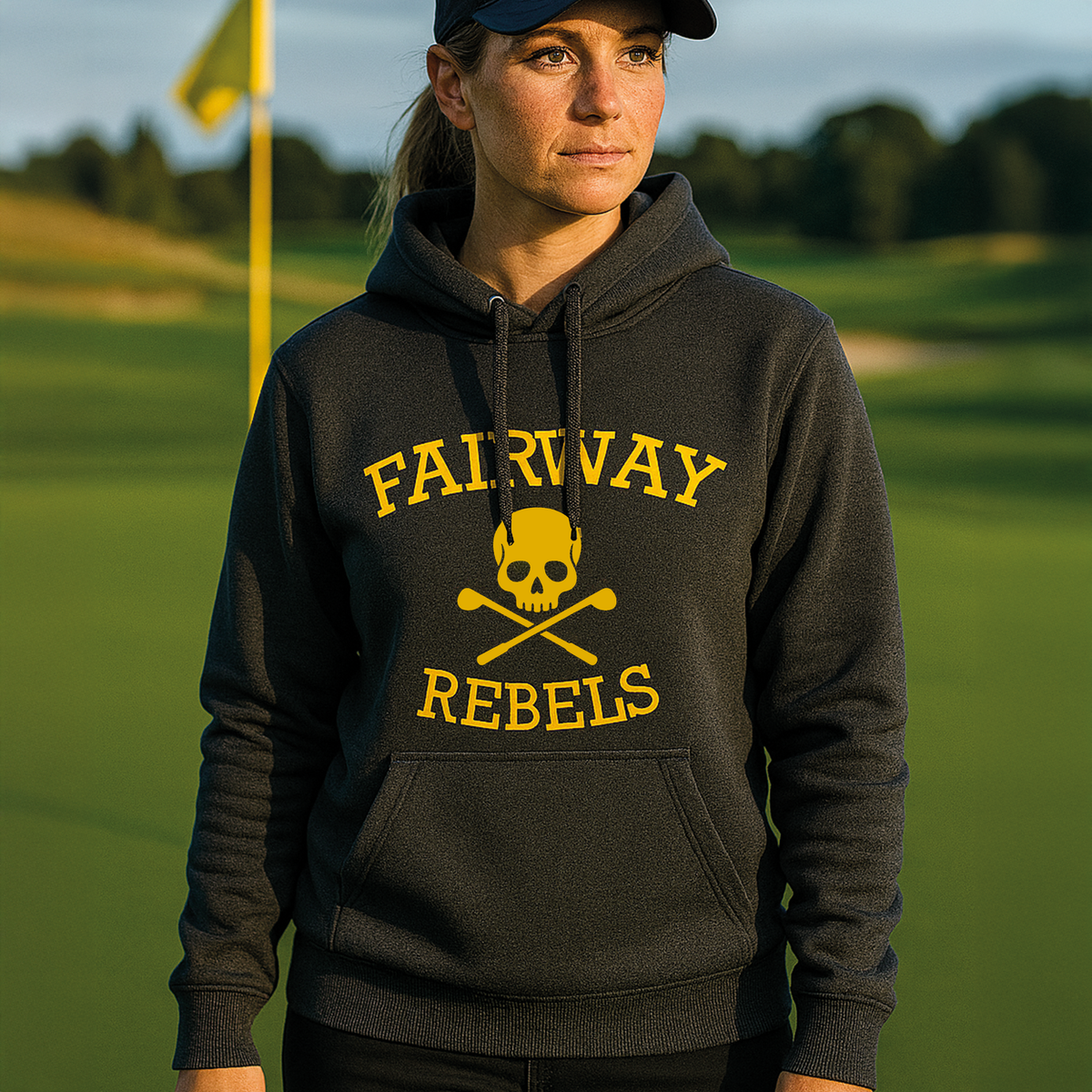 Sweat à Capuche Femme Gris Original - Fairway Rebels golf