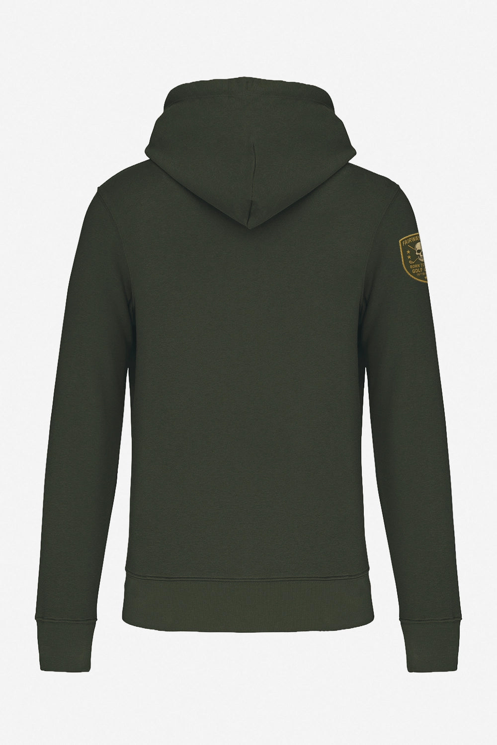 Veste sweat à capuche homme vert foncé, poche kangourou, logo Fairway Rebels sur la manche