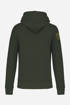 Veste sweat à capuche homme vert foncé, poche kangourou, logo Fairway Rebels sur la manche