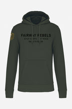 Sweat à capuche homme vert foncé, logo Fairway Rebels sur la poitrine, poche kangourou