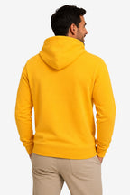 Veste sweat à capuche jaune homme, vue de dos sans logo