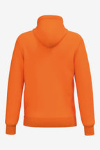Veste sweat à capuche orange homme, vue de dos sans logo