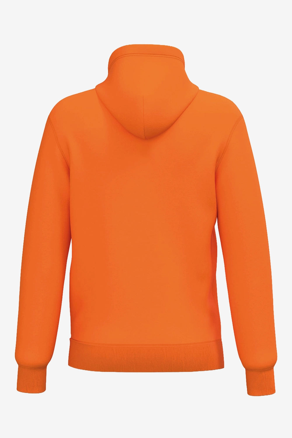 Veste sweat à capuche orange homme, vue de dos sans logo