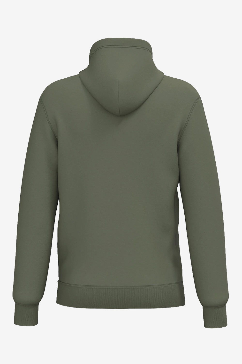 Homme sweat à capuche vert foncé, vue arrière, poche kangourou