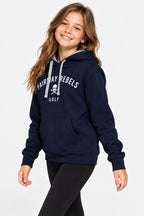 Sweat à capuche fille bleu marine, imprimé FAIRWAY REBELS GOLF, poche kangourou