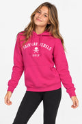 Sweat de golf fille fuchsia à capuche avec cordon, logo « FAIRWAY REBELS GOLF »