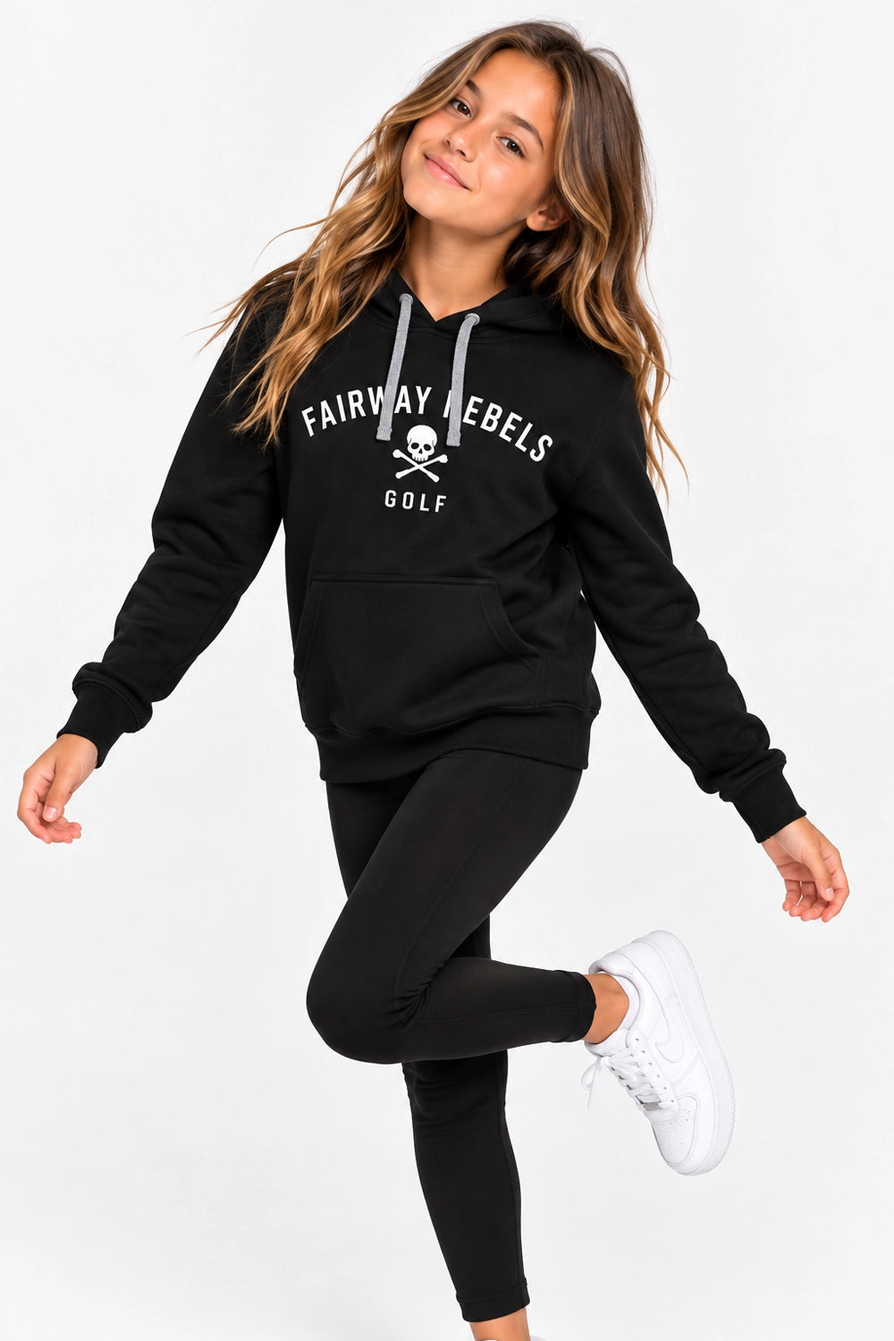 Schwarzer Golf-Sweatshirt für Mädchen